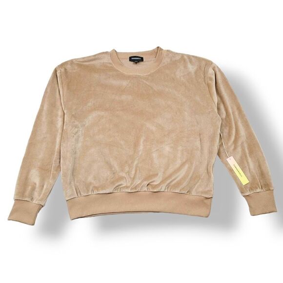 NEW Summersalt 2 PC The Plush Velour Relaxed Crew and Jogger in Fawn Size Medium - Picture 4 of 16